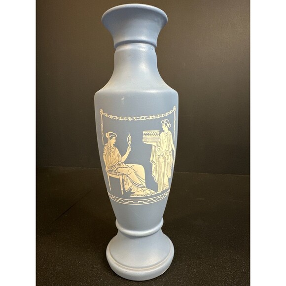 Avon Blue Jasperware Style Vase 7.5” - Picture 1 of 5
